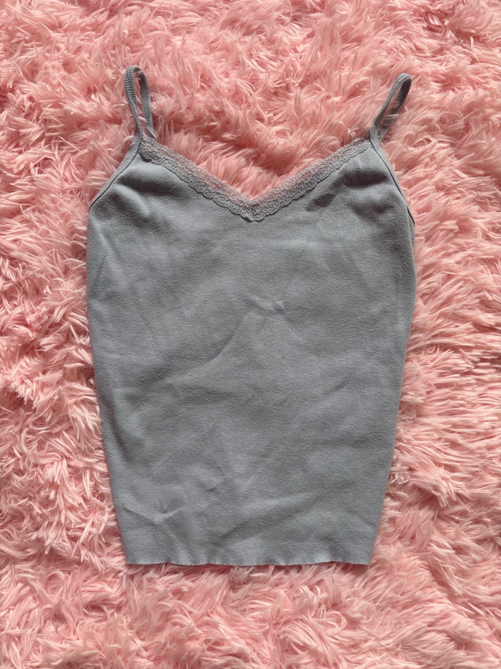 Light blue Lace-Trim Cami Tank Top